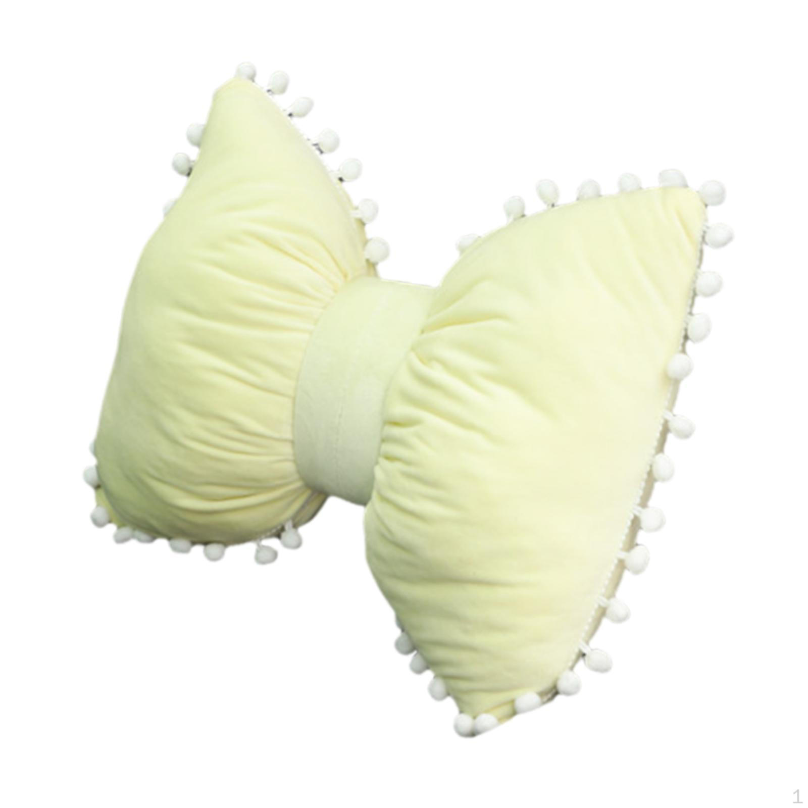 

Подушка-бантик для подголовника автомобиля, симпатичная плюшевая подушка для шеи из полипропилена и хлопка для офисного кресла жёлтый