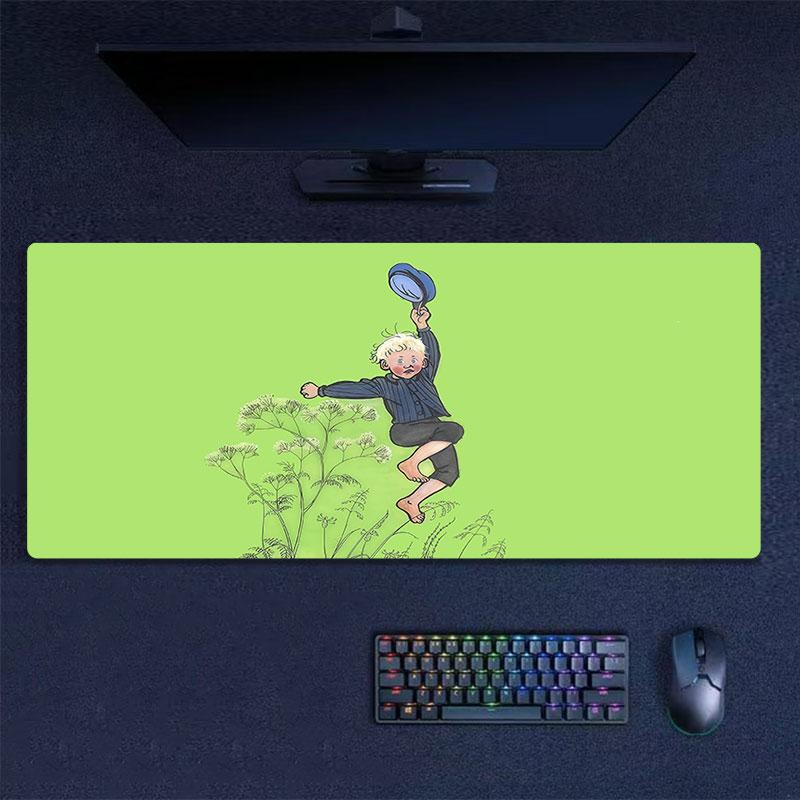 Emil of Lonneberga Art Mouse Pad, Large Gaming Desk Mat, Non-slip XXL Mousepad for Laptop & Tablet, Mini PC Playmat with Stitched Edges