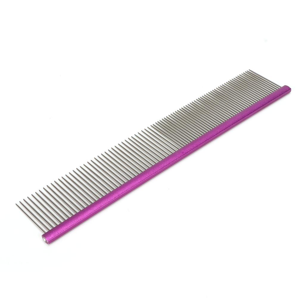 Pet Steel Comb 2 Different Densities Prevents Static Dog Grooming Comb with Rounded Ends for Long