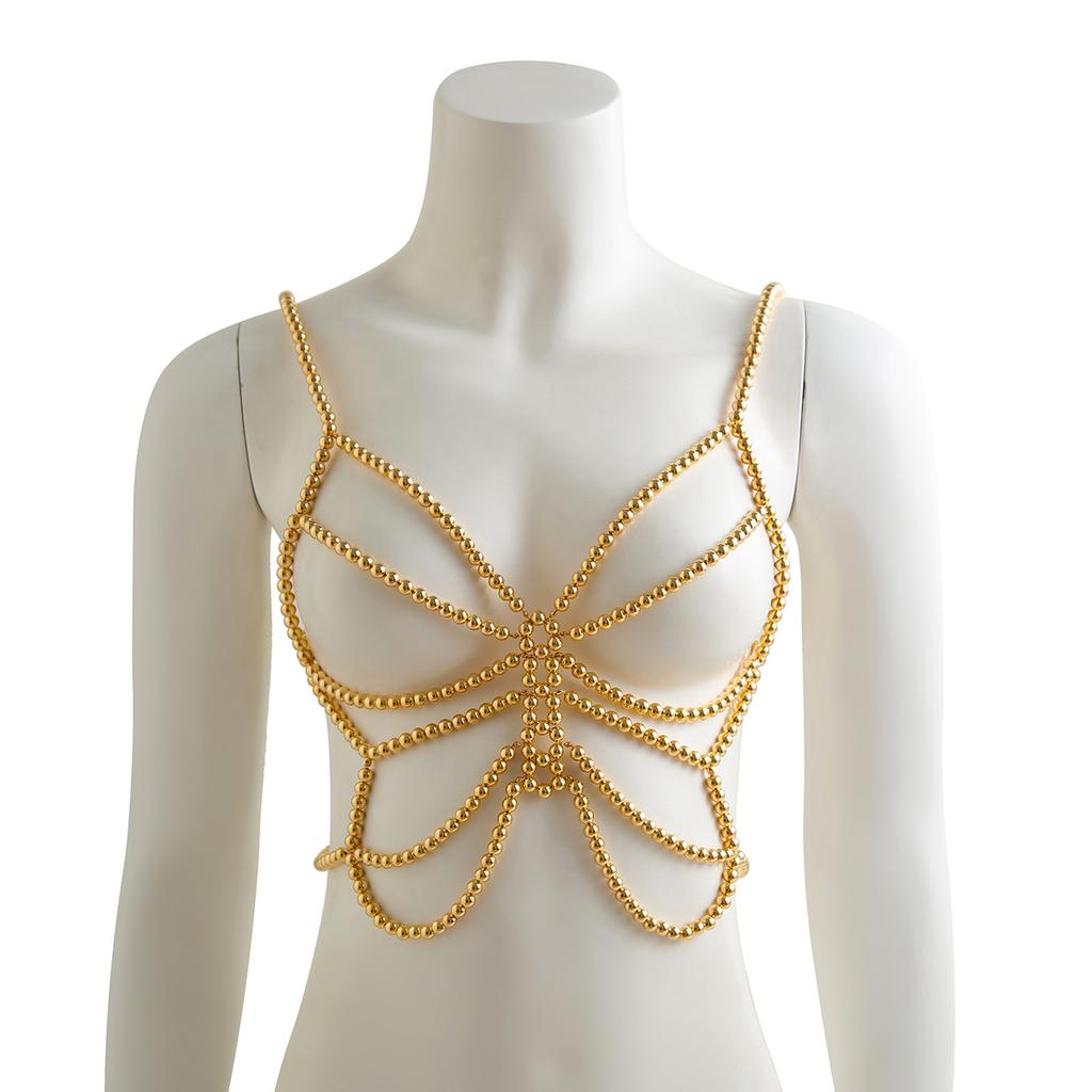 Sexy Butterfly Decorative Body Chain Waist Chain, Versatile Show Imitation Pearl Clothing Decorative Chain Bodychain