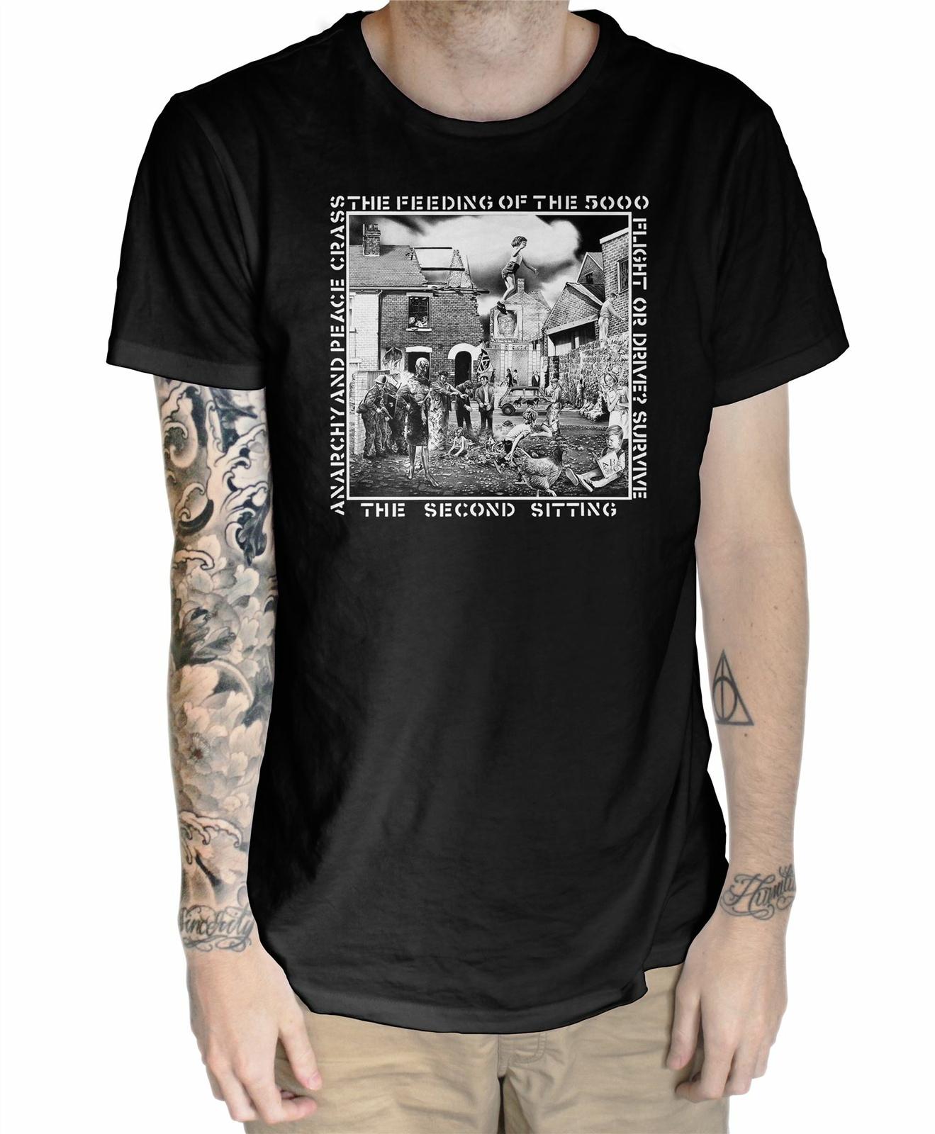Crass Feeding the 5000 T Shirt - Punk Hardcore Anarchist Symbol 2XL