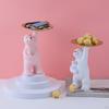 Adorable -Child Bear Figurine Dessert Snacks Organizer Tray Holder Jewelry Lounge Bedroom