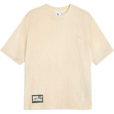 Select Classics Vintage Badge Casual Round Neck Short Sleeve T-Shirt Women Tops Almond 631564-87