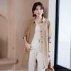 YUN Women's Mid-Length Trench Coat - Loose Fit, Lapel, Single-Breasted, Casual Versatile Style for Spring and Autumn