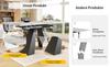 Dining Set (5-piece), Extendable Dining Set, 160×80×75cm Dining Table with 4 Dining Chairs, Grey Velvet Dining Chair, Grey Table with Pedestal Legs