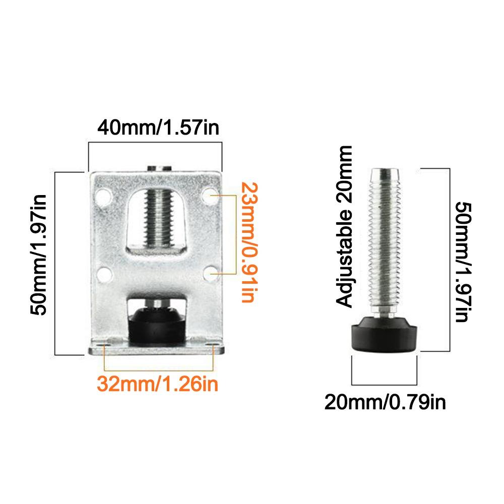 Adjustable Table Leveler Feet Zinc Alloy Furniture Height Adjuster  Furniture