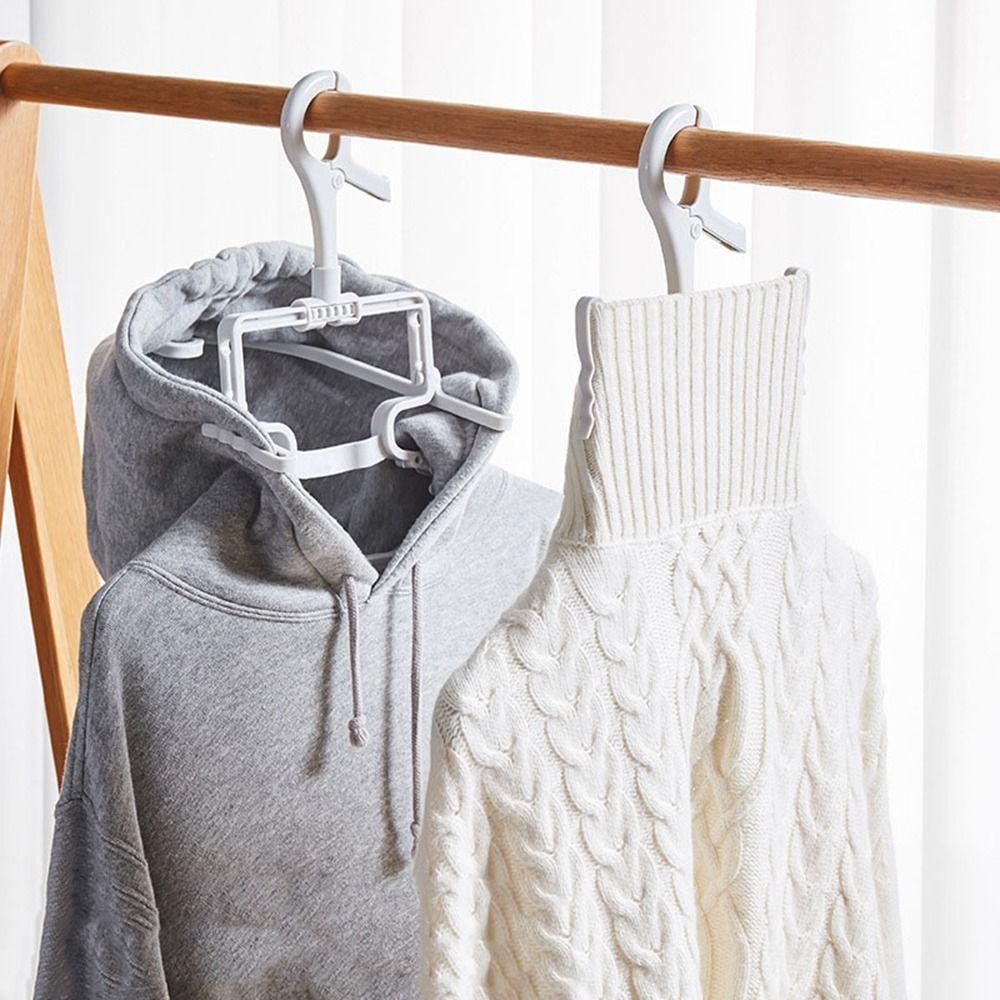 2Pcs Plastic Folding Hoodie Hanger Windproof Clothes Hangers High-neck Sweater Hanger  for Home