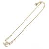 Excellent CHANEL Necklace COCO Mark Rhinestone Chain gold Women B25S Used