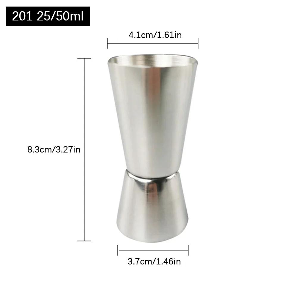 15/30ml 25/50ml 30/60ml Stainless Steel Measuring Cups Bar Party Wine Cocktail Shaker Dual Shot Jigger Liquid Drinks DIY Tool