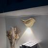 Rechargeable Motion Sensor Bird Night Light, Gold Modern Wall Lamp with 3 Modes, Dimmable LED Night Light for Bedroom Hallway