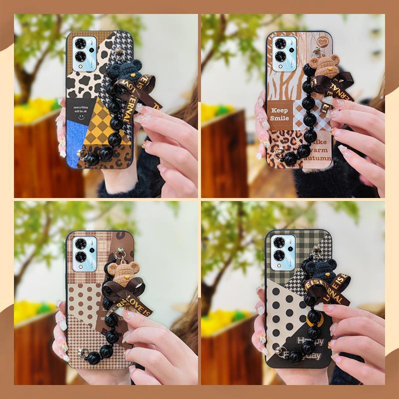 Soft Case Bear Bracelet Phone Case For ZTE Blade V40 Pro Anti-knock Silicone Dirt-resistant Back Cover Simplicity Cute