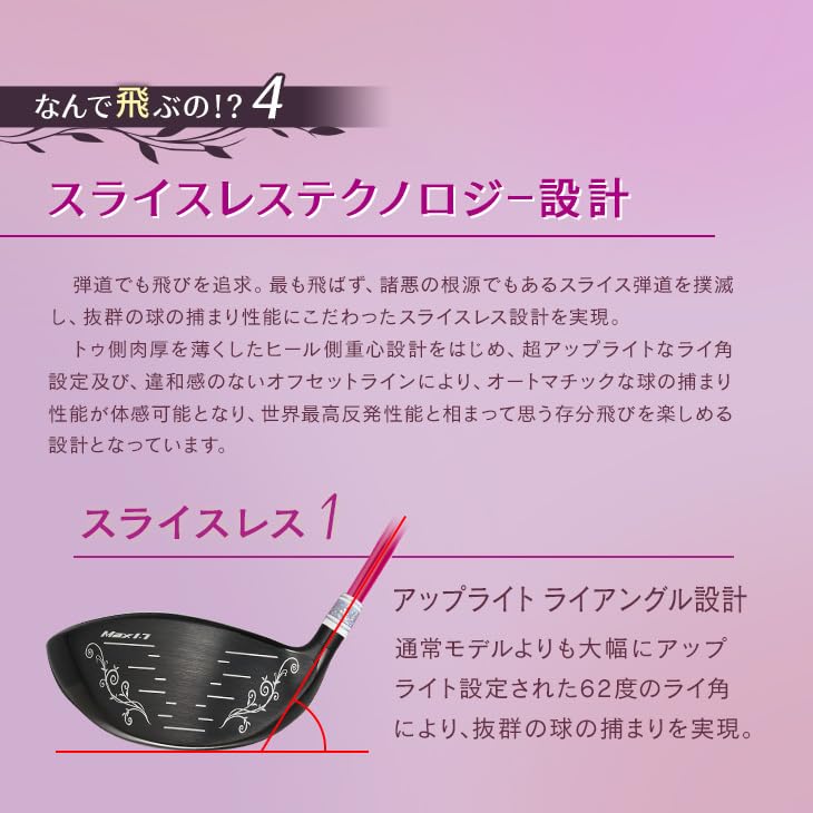 Dyna Golf Ultra High Repulsion Dynamics Femina Prestige Driver with Premier Light Lady Shaft, 13.5° L, and Golf Pride 25g Grip