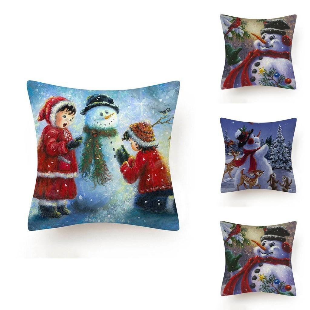 Cozy And Festive Christmas Snowman Pillow Case For Home Sofa Car Decoration Gift