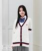 Konomi White x Red Striped School High Junior and High Popular Suitable for School Entrance Available in and Slim Size M ARCC-1015 Girls' Cardigan,