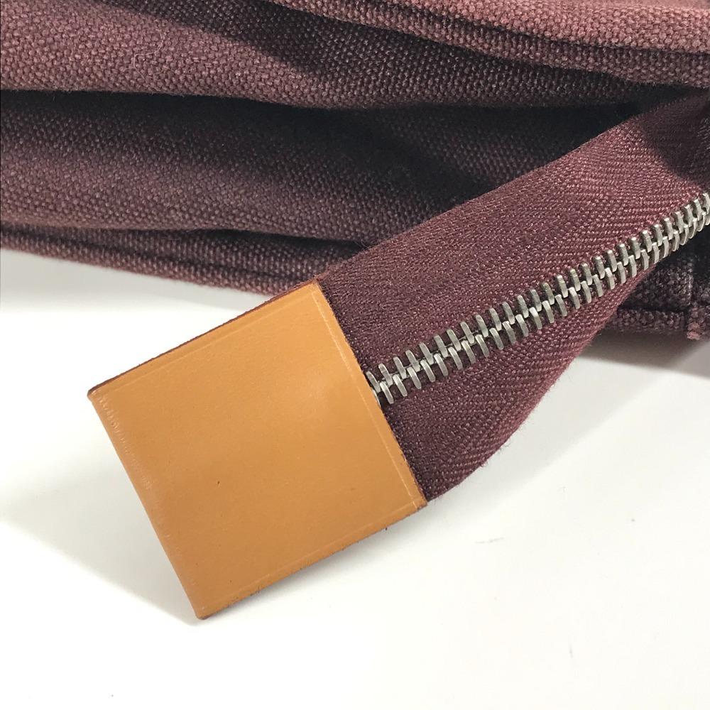 Hermes Fourre Tout Bag Pouch Bag Clutch Bag Cotton Wine-red