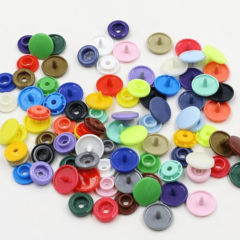 50 Sets Round Snaps Buttons For Bib T5 Plastic Press Button Fastener Snap For Clothes Accessories DIY Crafts