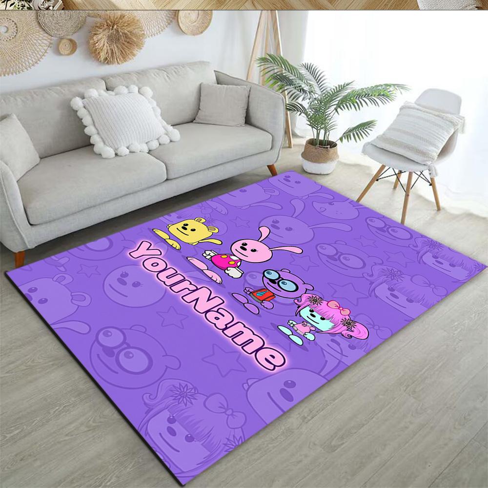 Wow! Wow! Wubbzy Personalized Name Floor Mat Design for Foyer Living Rooms Bedrooms Balcony Anti-slip Rug Decorate Offices