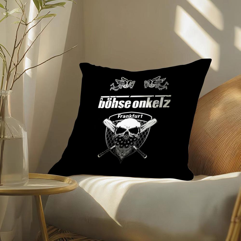 B-Bohse O-Onkelz Cushion Cover Soft Short Plush Pillow Cover Smooth Cozy Texture Aesthetic Cushion Case Home Decor