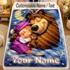 Flannel BlanketMasha and the Bear Custom Name Text Personalized Soft Warm Throw Blanket Home Decor Gift