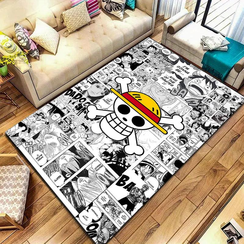 One Piece Straw Hat Pirates Carpet Rug For Living Room Bedroom Home Sofa Decoration,kids Play Nonslip Floor Mat