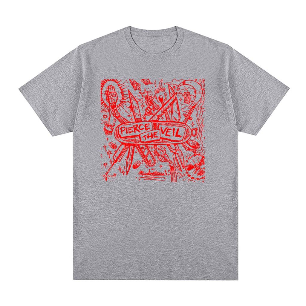 Camiseta Vintage Pierce The Veil Banda de Rock Hip Hop Streetwear Gráfica Algodón Camiseta para Hombre Nueva Camiseta Camiseta Tops para Mujer
