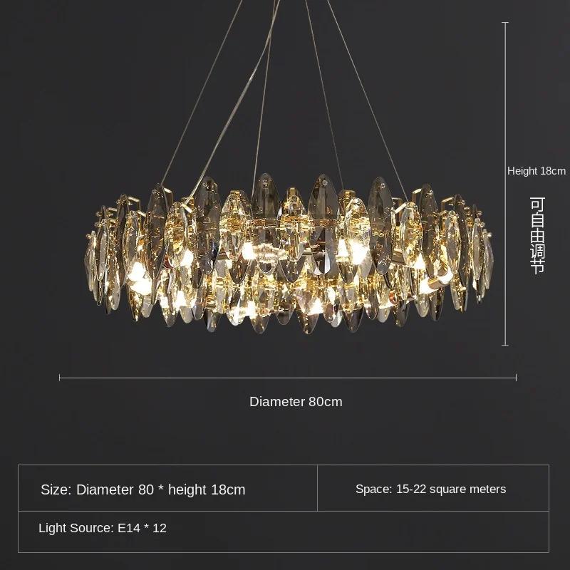 Light luxury chandelier crystal chandelier living room lamp simple modern atmosphere dining room lamp 2025 new post-modern lamp