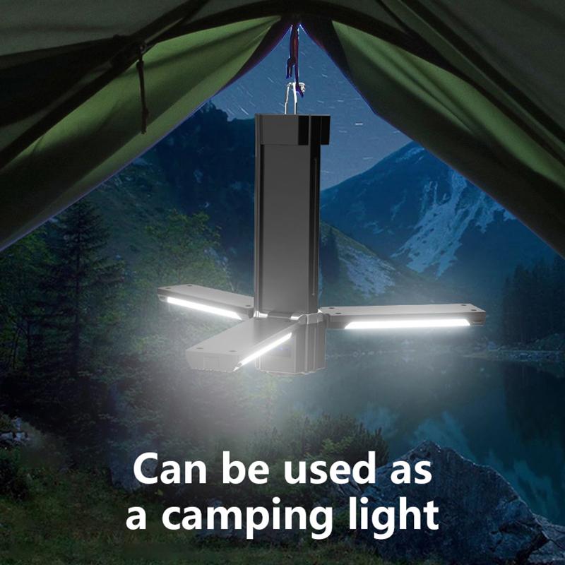 Rechargeable Outdoor Camping Light Tent Lamp Portable Foldable Flashlight Emergency Power Bank Work Floodlight