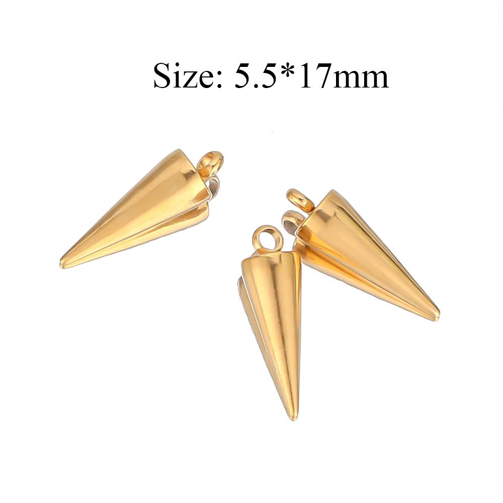 10pcs Gold Color Stainless Steel Circular Cone Charms DIY Jewelry Making Earrings Pendant Findings Handmade Bracelets Supplies