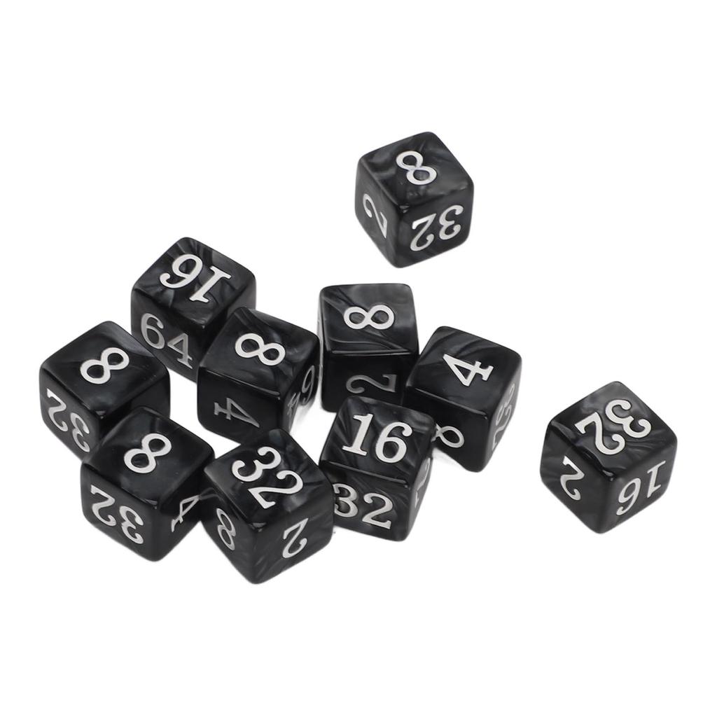 30PCS Number Dice Six Sided Multiples of 2 Number Plastic Light Weight Portable Dice Cubes for Teaching Board Games