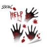 Immersive Horror Party Supplies Halloween Stickers, with Spooky Handprints Footprints Printed, PVC Scary Footprint Decals Self-adhesive Decals,