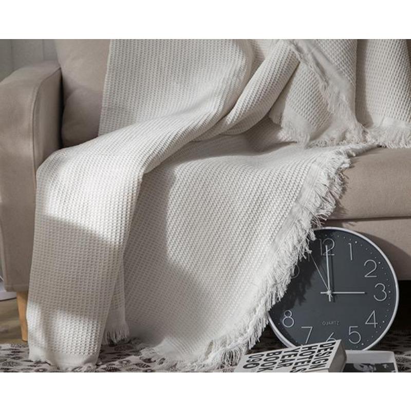 Toalha de sofá de cor sólida, capa de sofá simples e dupla, toalha de malha, cobertor de poeira para sofá