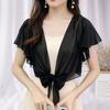 Large Yards Thin Section Cardigan Chiffon Loose Blouse High Quality Chiffon Shawl  Summer