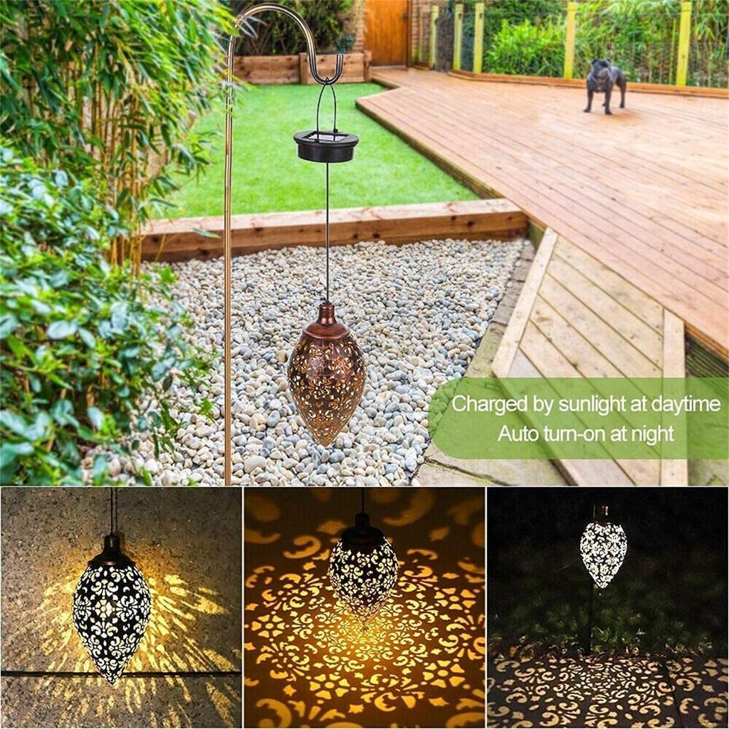 Solar Outdoor Chandeliers Garden Lights Waterproof Metal Decorative Lights Sidewalk Decorative Pile  Light