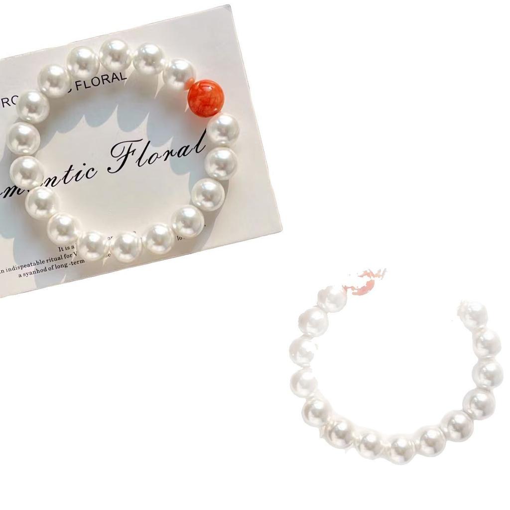Design Sense 10Mm Bead Imitation Pearl Natural Nanhong Bracelet Bracelet