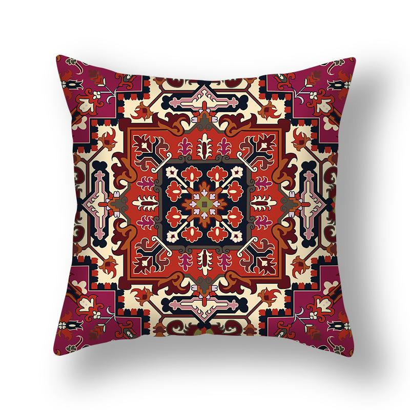 New Persian Carpet Pillowcase Holiday Decorative Pillow Short Plush Cartoon Print Sofa Pillow