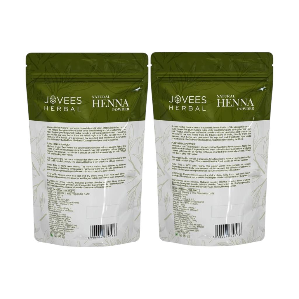 Jovees Herbal Mehandi Henna Powder With Amla Shikakai Brahmi For Hair Conditioning Repair Hair Fall Control 150g Pack Of 2