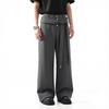 American retro pleated straight casual trousers design sense streamer simple versatile loose drape floor long pants