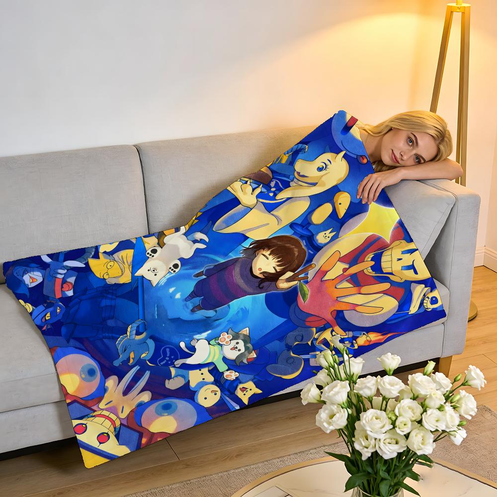 Throw High-Density Short Plush Blanket For Sofa Nap Air-Conditioned Room Soft Skin-Friendly Undertale
