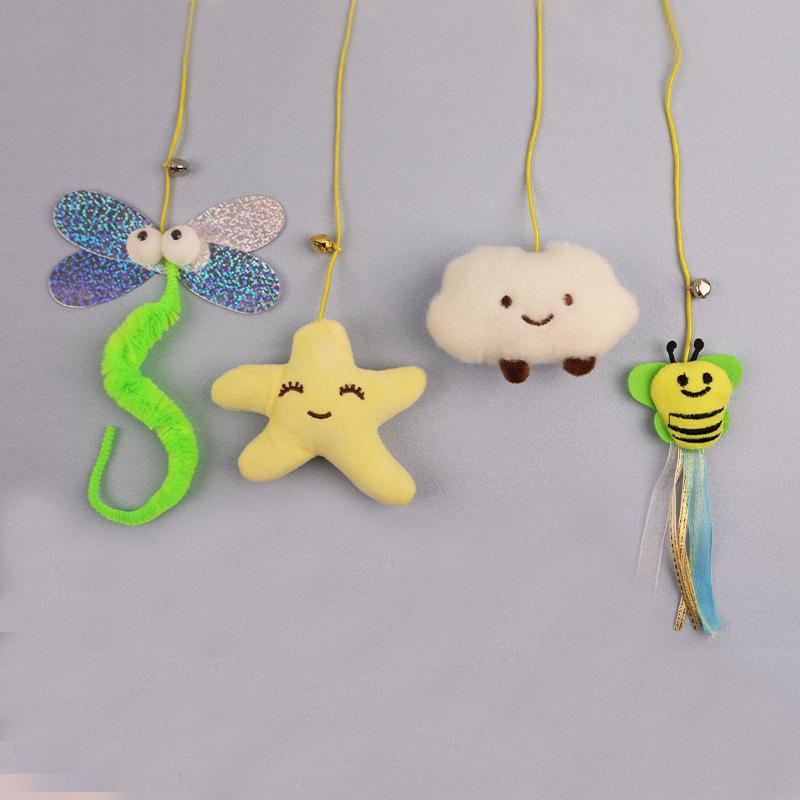 Retractable Cat Teaser: Feather Door Hanging Toy for Self-Play & Boredom Relief