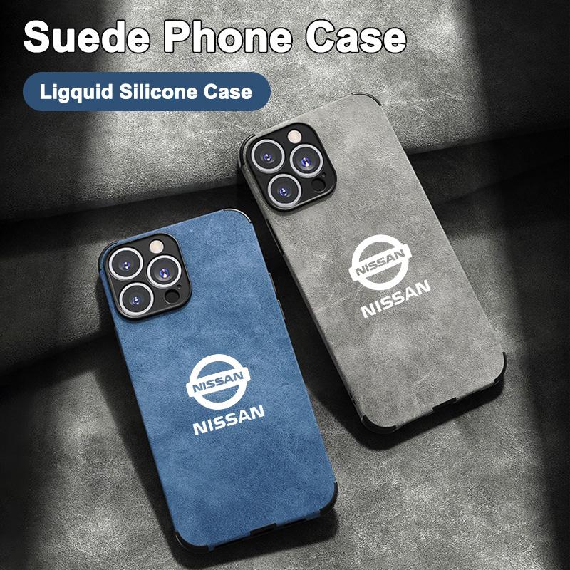 BQZTMO1 New Suede Phone Cover All-inclusive Protector Case For Nissan Logo for iPhone 11 12 13 14 15 16 17 Pro X XR XS Max Mini 7 8 Plus