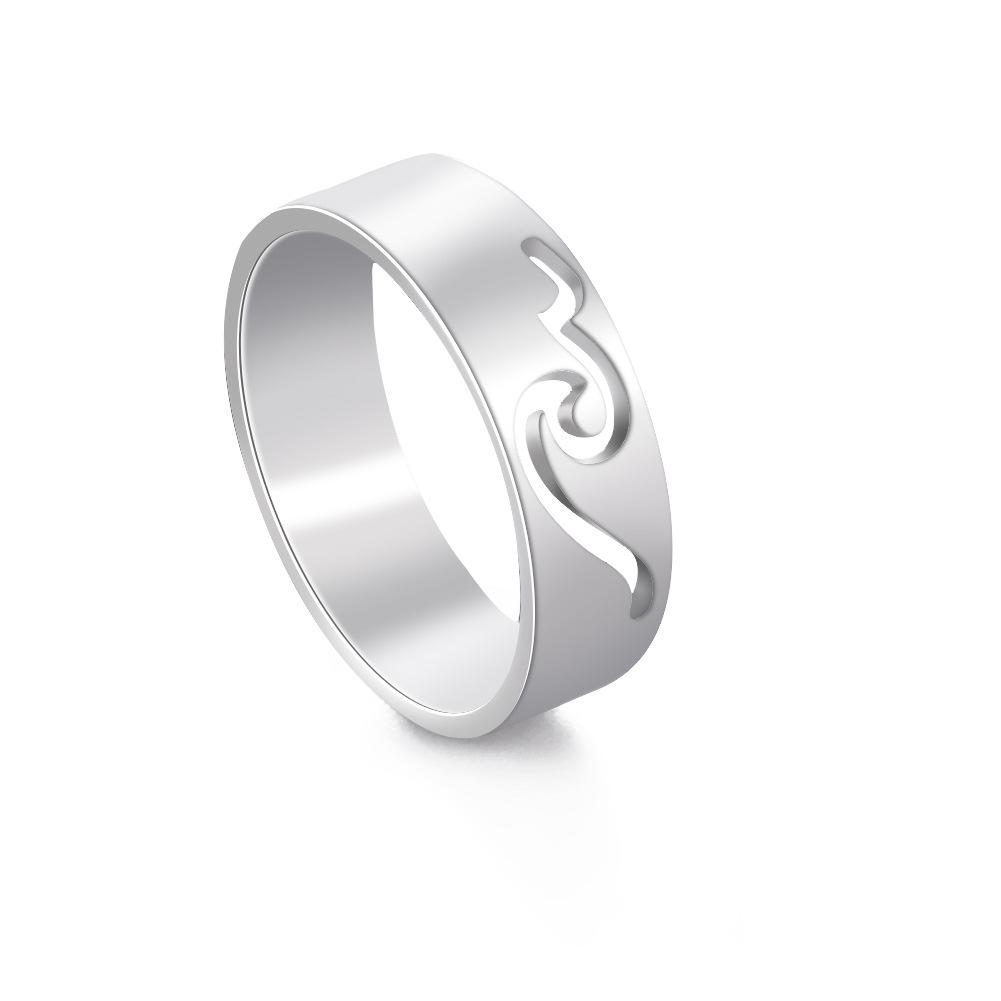Lover Titanium Steel Hollow Out Wave Rings Jewelry