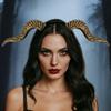 Halloween Devil Horn Headband DIY Cosplay Hair Accessory Adjustable Costume Prop Party Dress Up