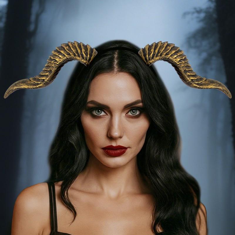 Halloween Devil Horn Headband DIY Cosplay Hair Accessory Adjustable Costume Prop Party Dress Up