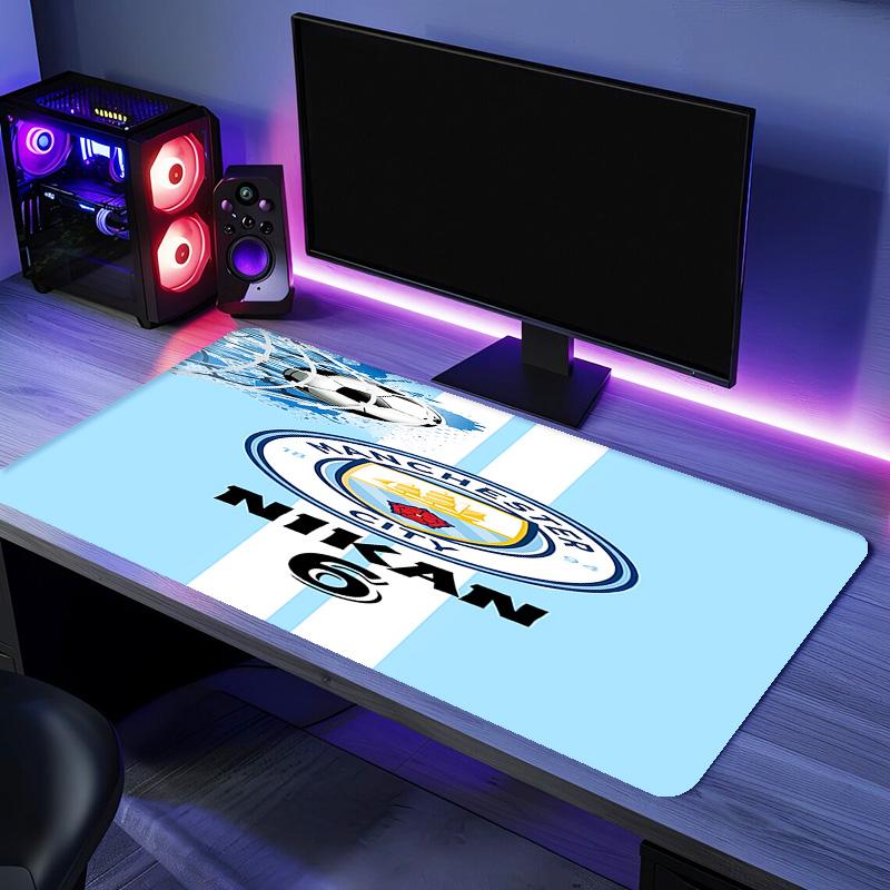 Manchester City Football Club Mauspads - Rutschfeste Gummibasis, Glatte Oberfläche für Arbeit, Gaming, Büro und Zuhause, Schreibtisch-Mauspad