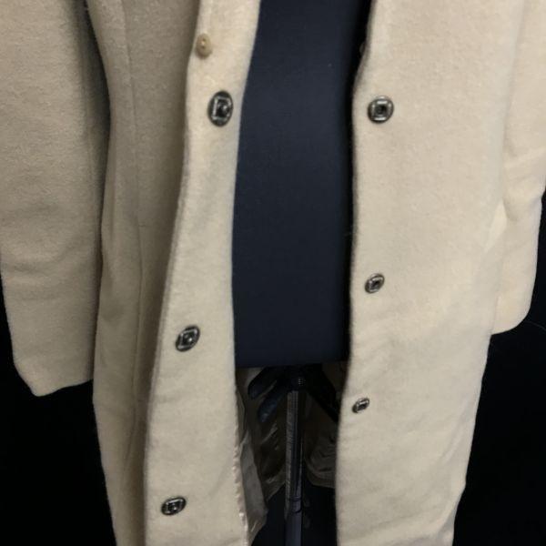 Japan EPOCA Removable Fur Cashmere Wool Long Coat Women S-M Beige(USED)