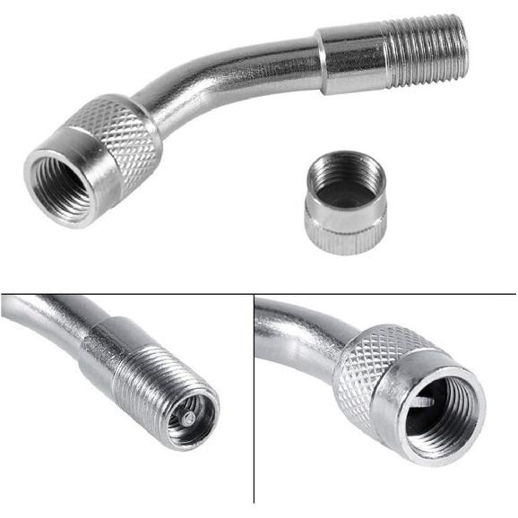 6 PCS 45 Degree 90 Degree 135 Degree Metal Valve Stem Extenders, Universal Valve Stem Extensions Compatible For Dual Wheels Passenger Cars, Stroller,