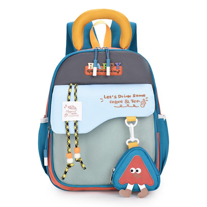 Schoolbag Backpack Kindergarten Contrast Color Cute Fun Lightweight Burden Reduction Children's Backpack Large Capacity School Bag Traveling