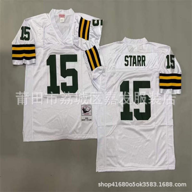 Camiseta de Fútbol Retro Green Bay Packers para Hombre de Algodón Camisa Deportiva Estilo Vintage NFL 87 52 84 Bordada
