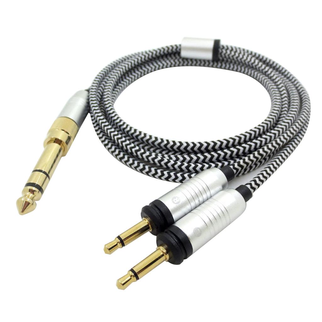 Headsetkabel OFC-tråd för Focal ELEGIA-hörlurar 3,5 mm och 6,35 mm till dubbla 3,5 mm kontakter hankabel 150 cm/59,06 tum