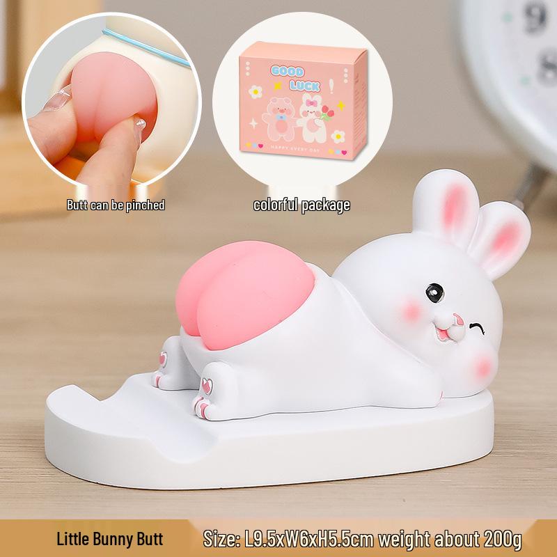 Resin Cartoon Phone Holder - Creative Small Ornament Figure